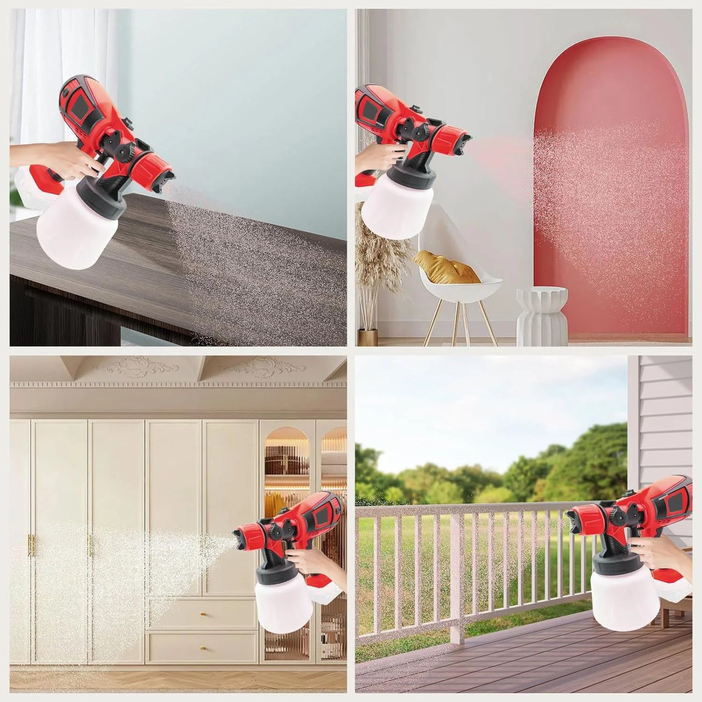 Cordless Paint Sprayer uses a Milwaukee 18V Battery (Not Included)