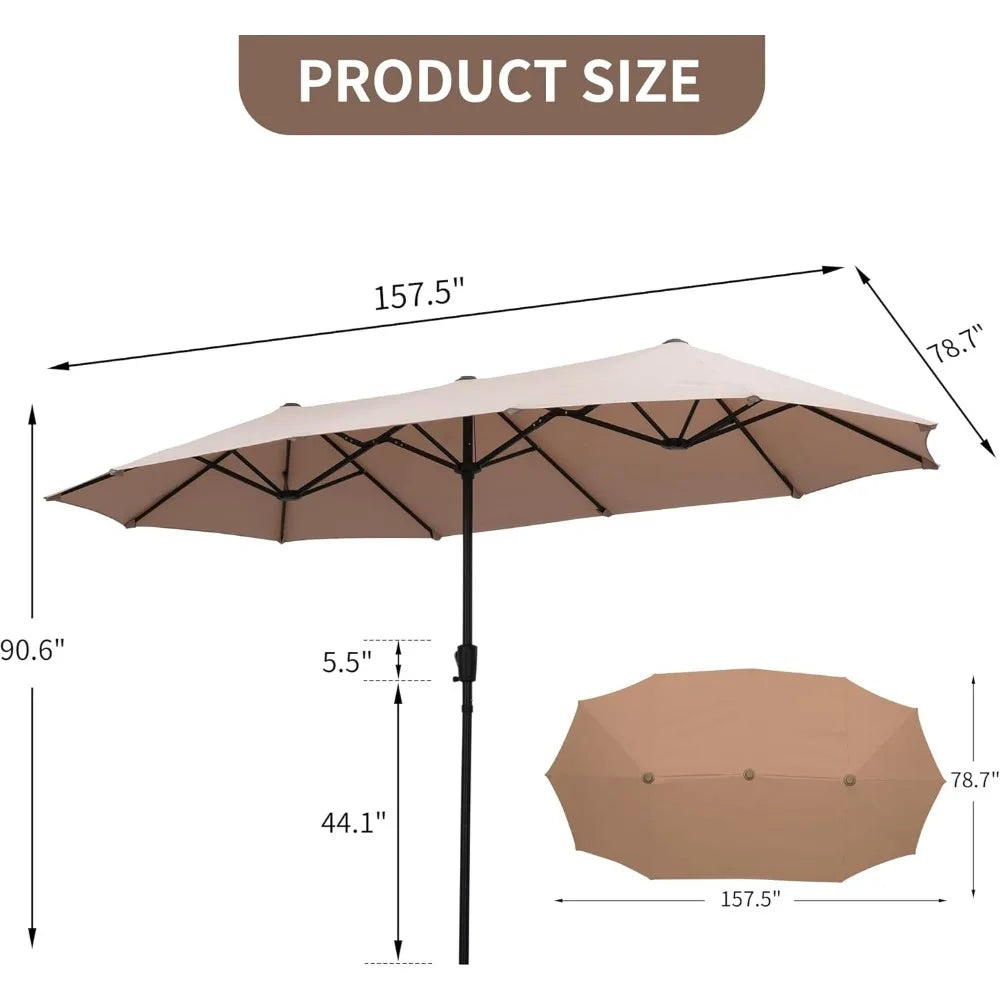 13Ft Large Patio Umbrella Outdoor Double-Sided