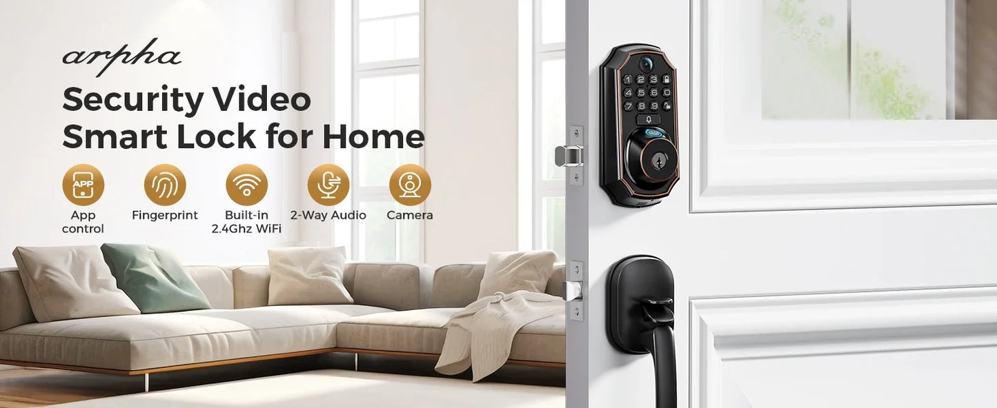 Smart WiFi Keyless Door Lock with Camera