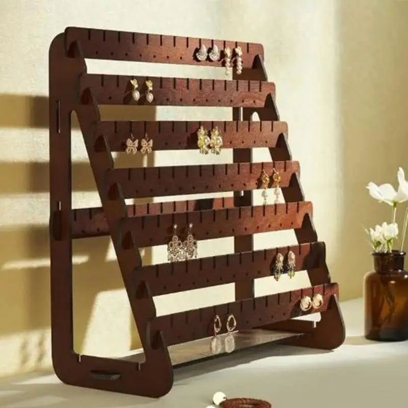 Wood Earring Display Stand
