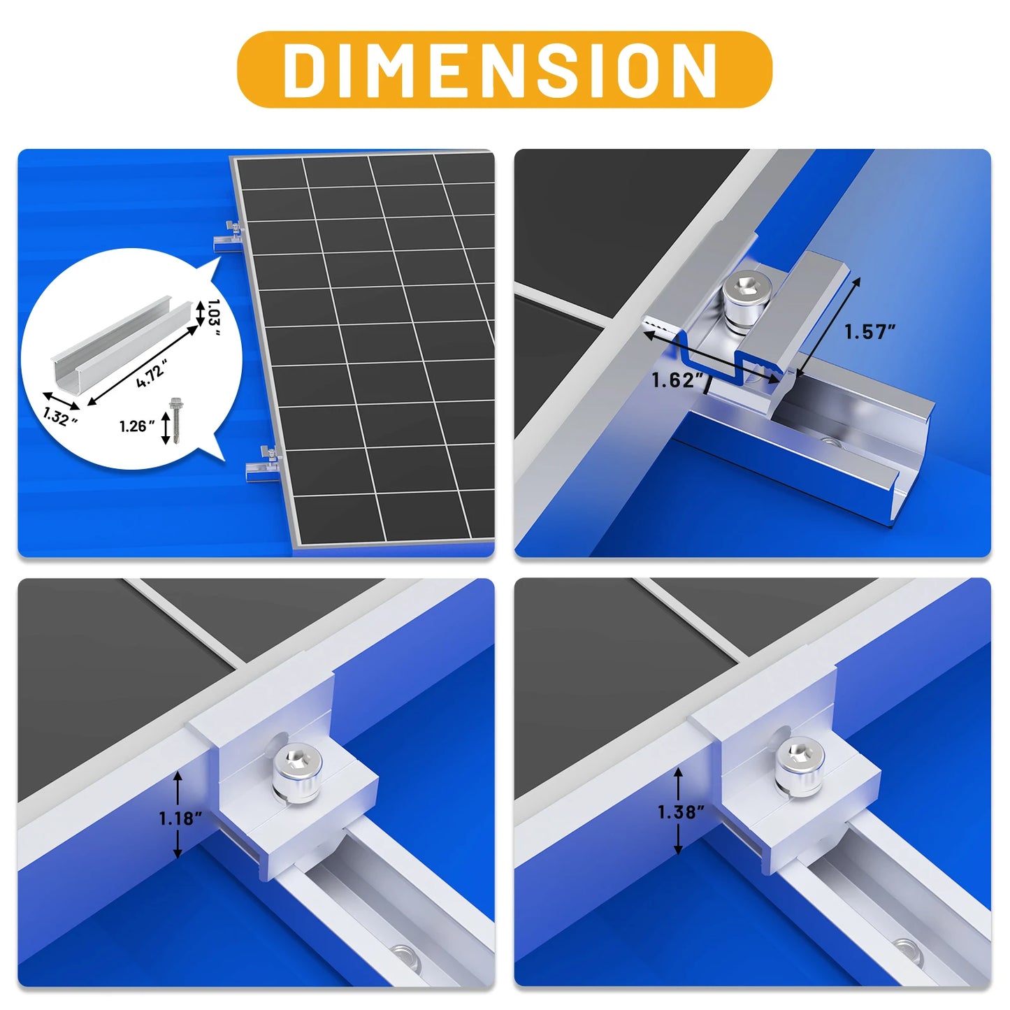 Solar Panel Mount Bracket Kit