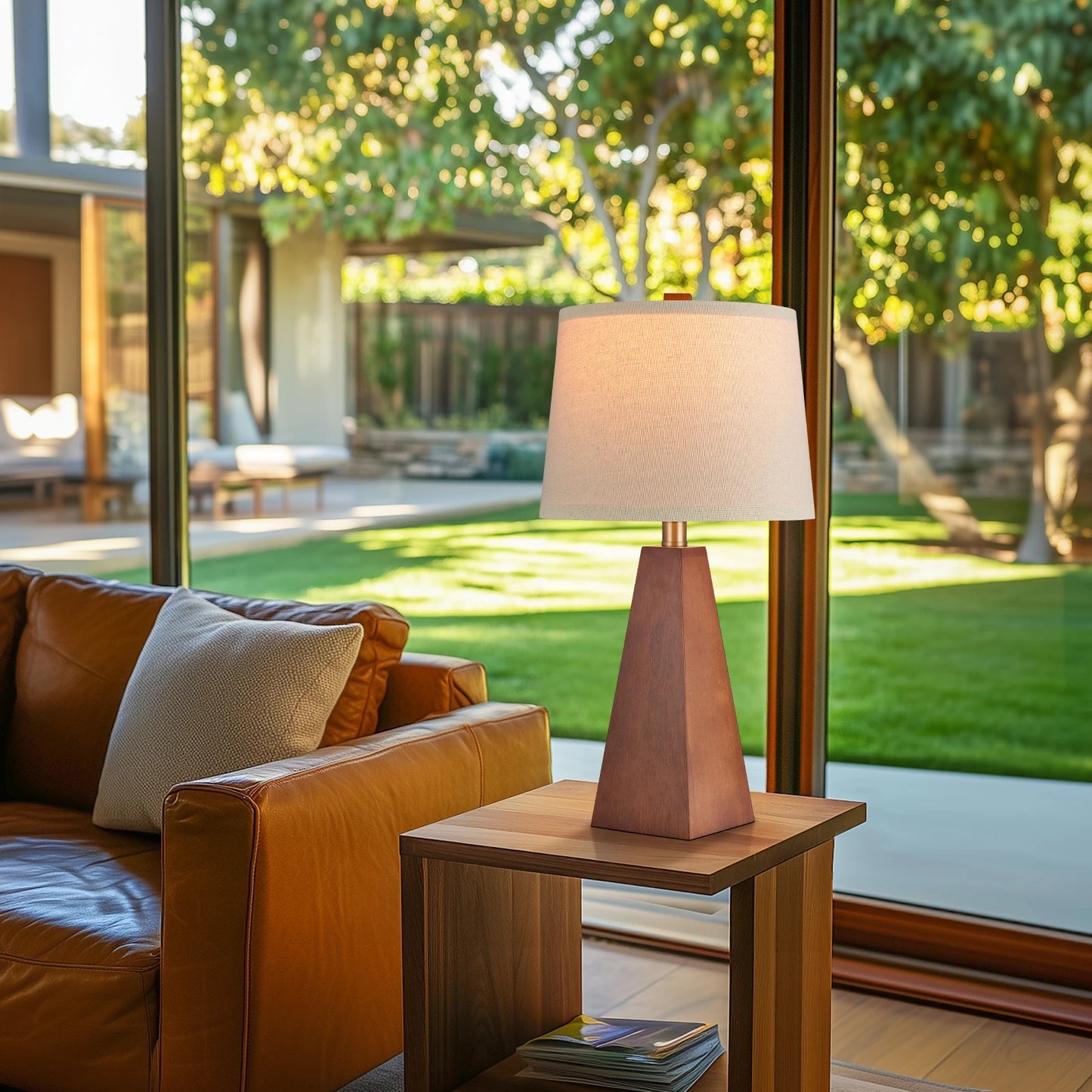 Modern Walnut Desk Lamp