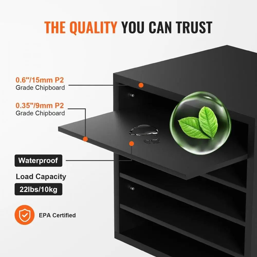 Wood Literature Organizer 5 Compartment