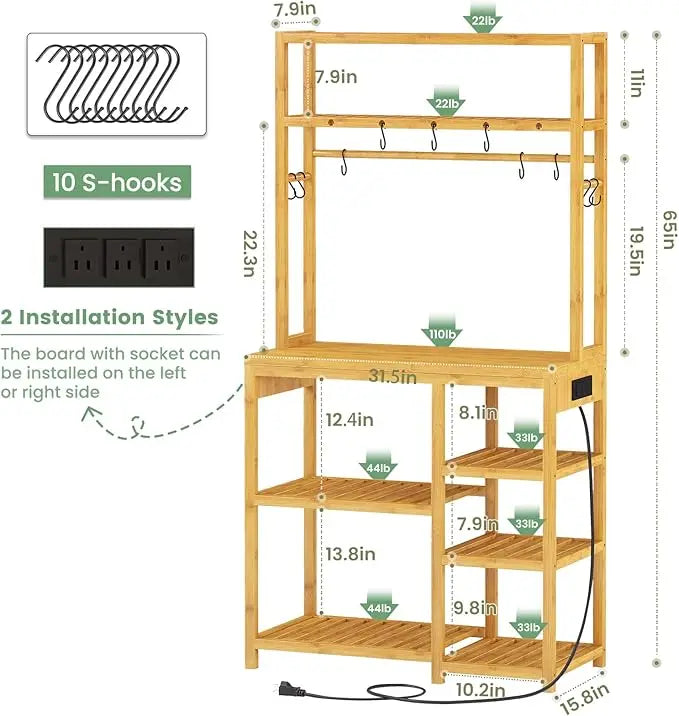 Bakers Rack with Power Outlets