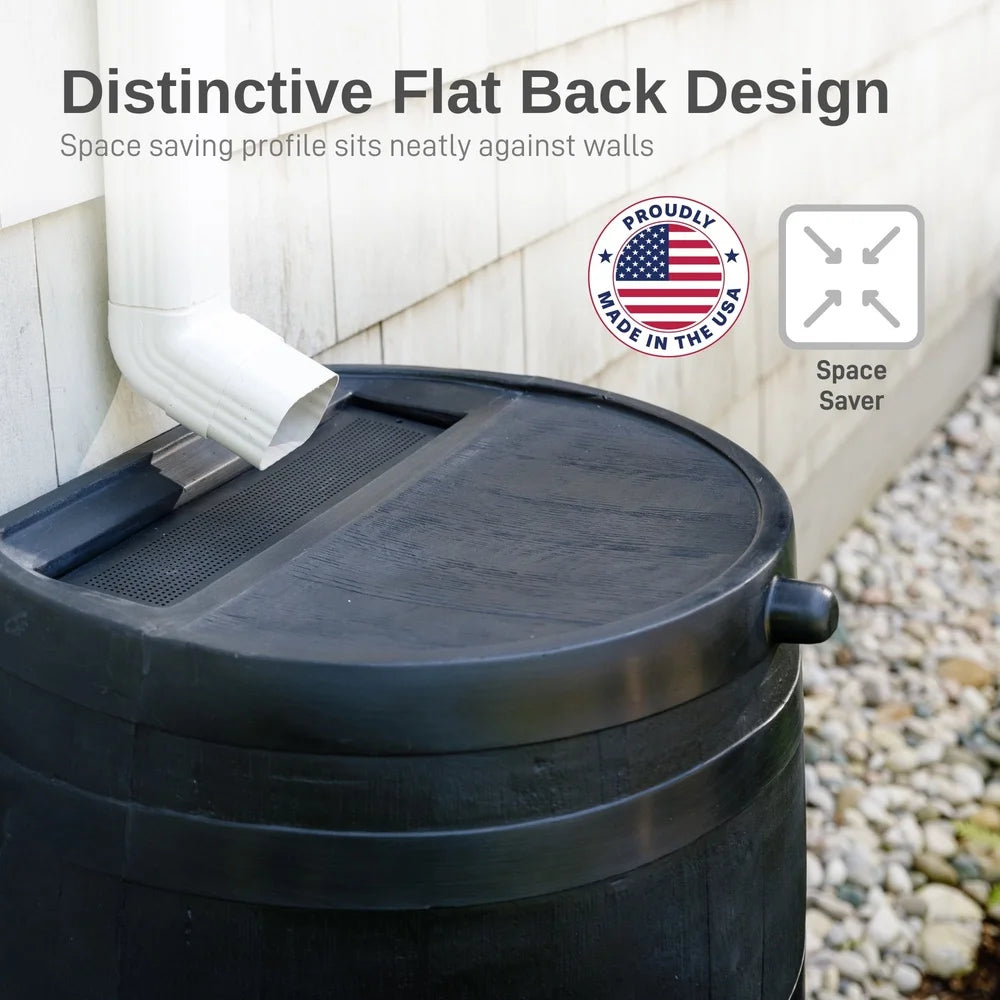 50 Gallon Flat Back Eco Rain Barrel