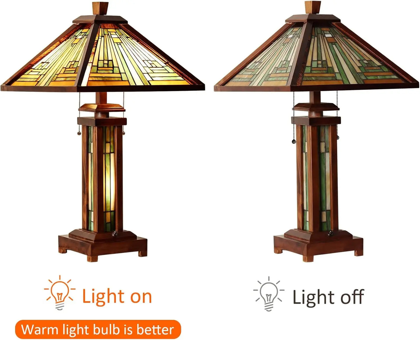 Wood Base Table Lamp 3-Light