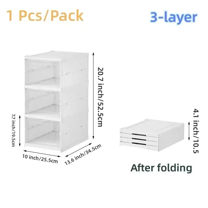 Shoe Box Foldable Transparent Sneaker Storage Organizer