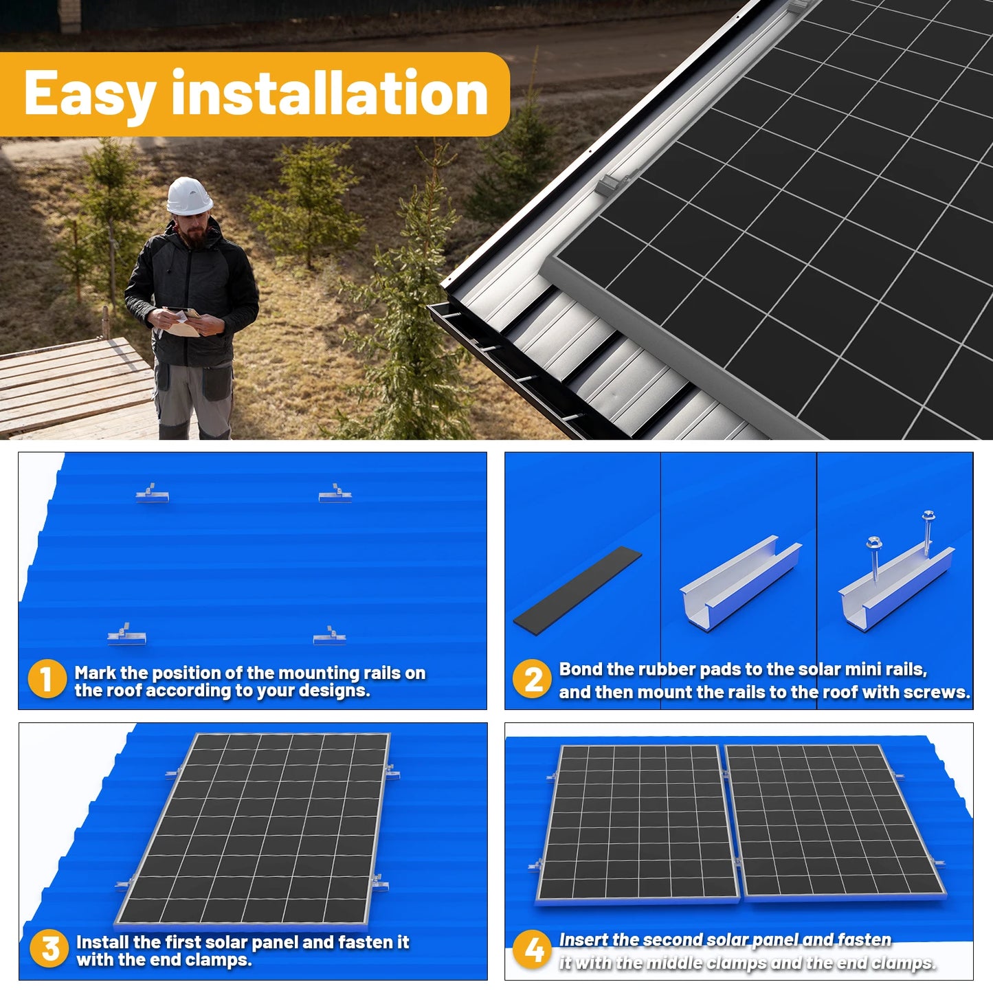Solar Panel Mount Bracket Kit