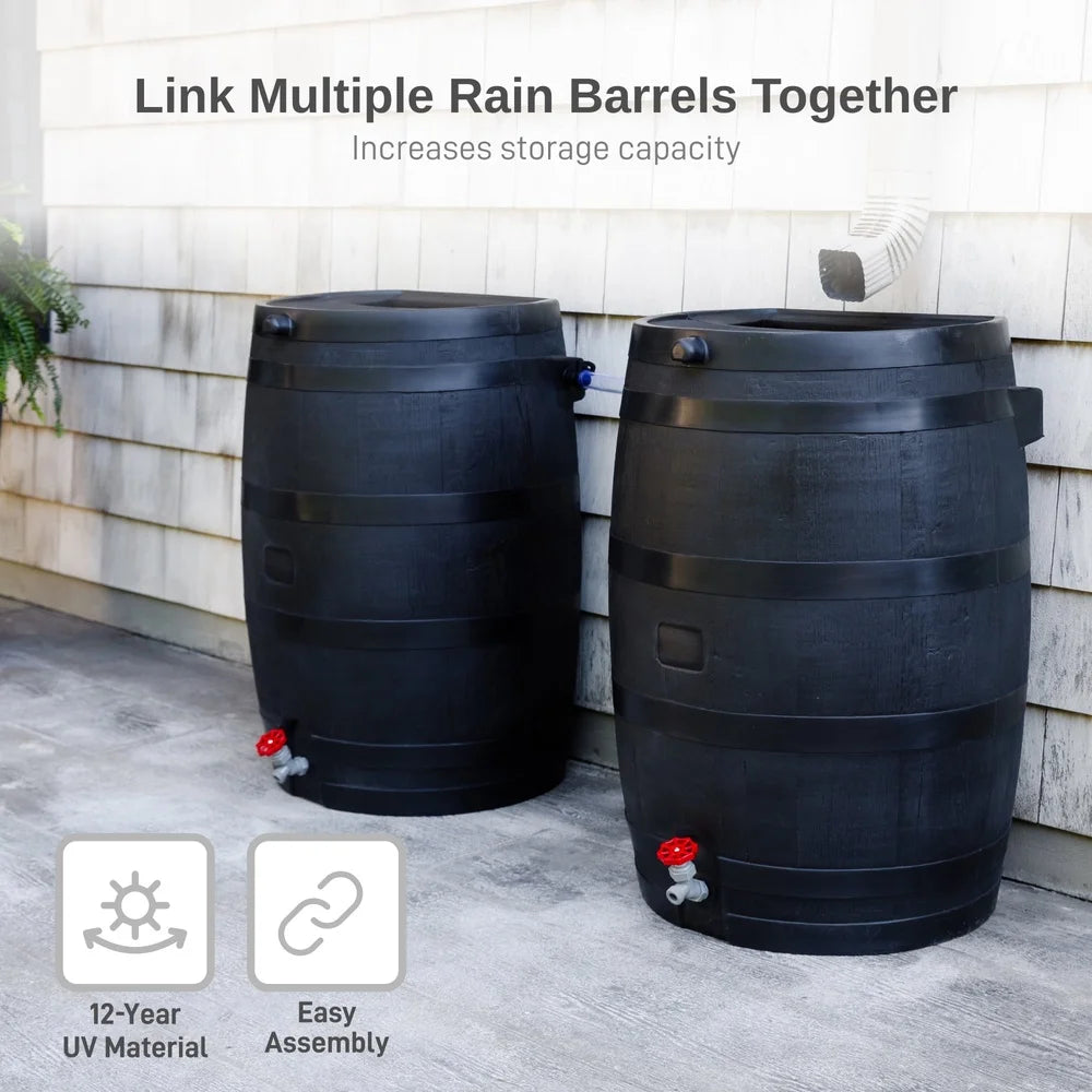 50 Gallon Flat Back Eco Rain Barrel