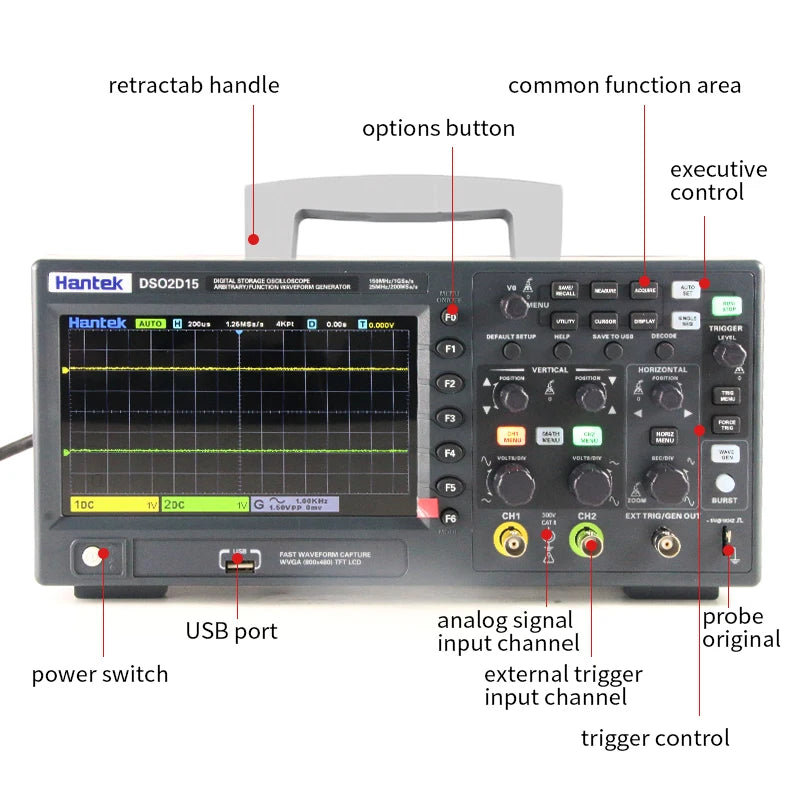 Digital Oscilloscope Portable Meter Tester