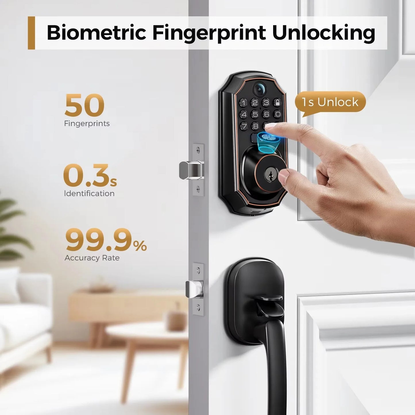 Smart WiFi Keyless Door Lock with Camera