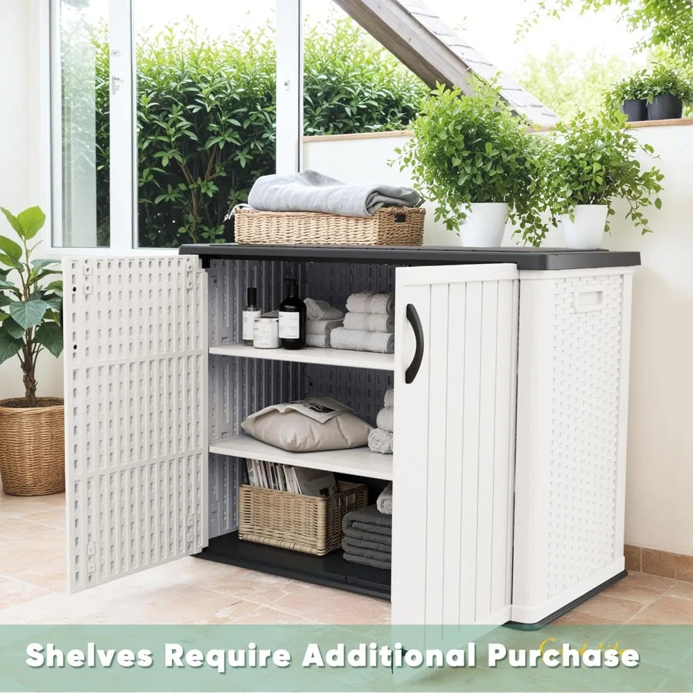 Outdoor Storage Cabinet Lockable Doors