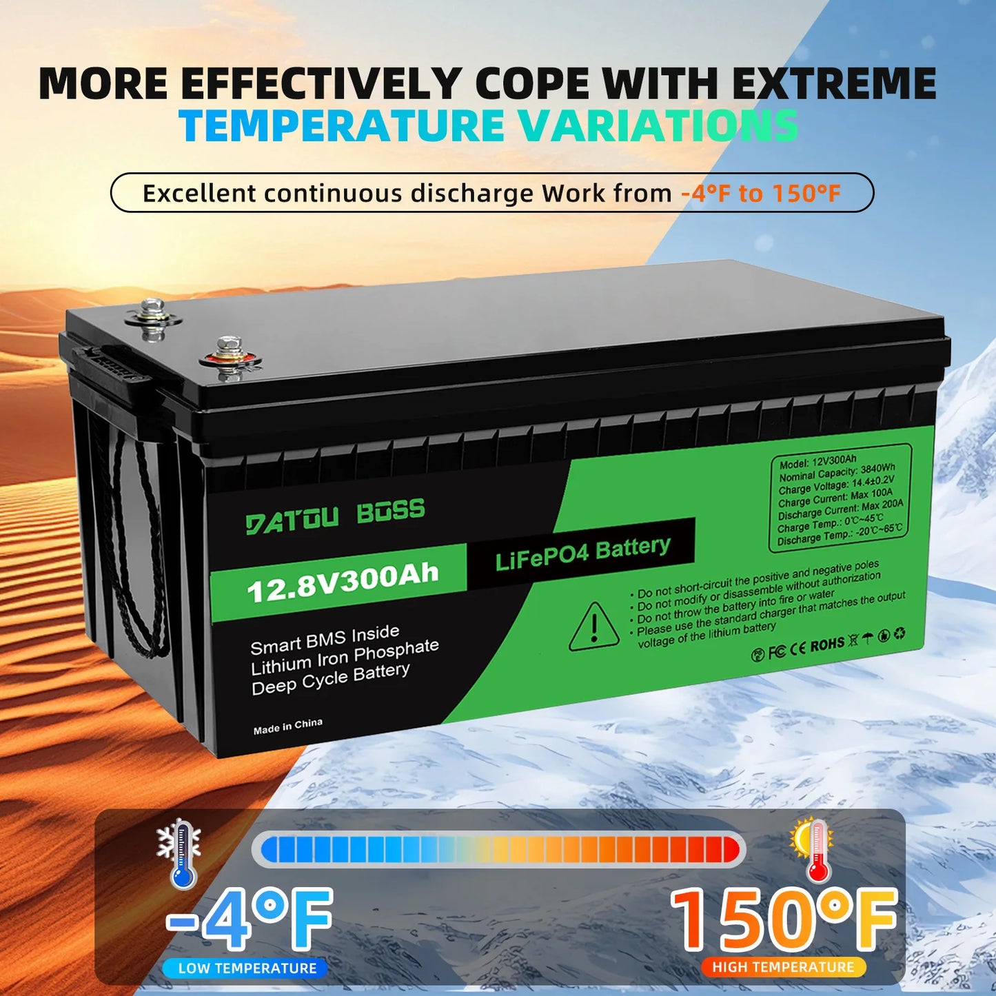 LiFePO4 12V Battery with BMS 8000Cycles