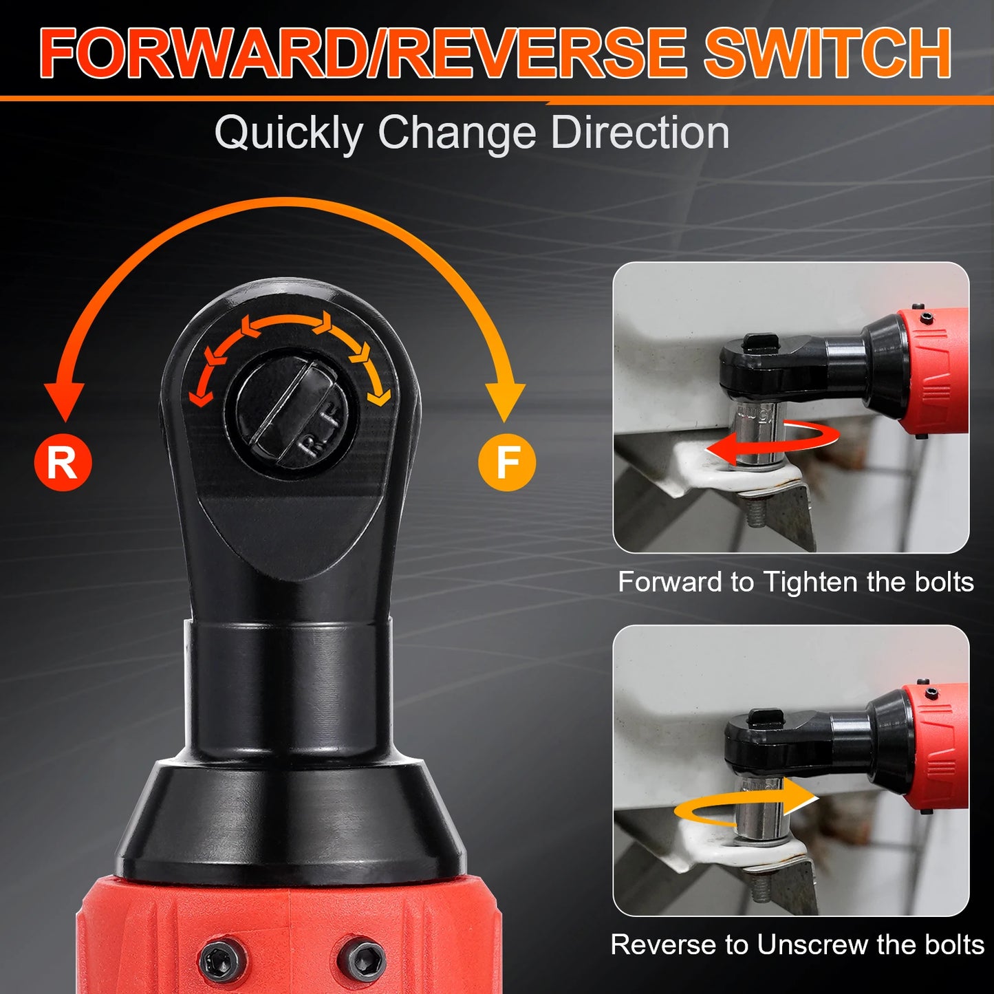 12V Cordless Electric Right Angle Ratchet Wrench