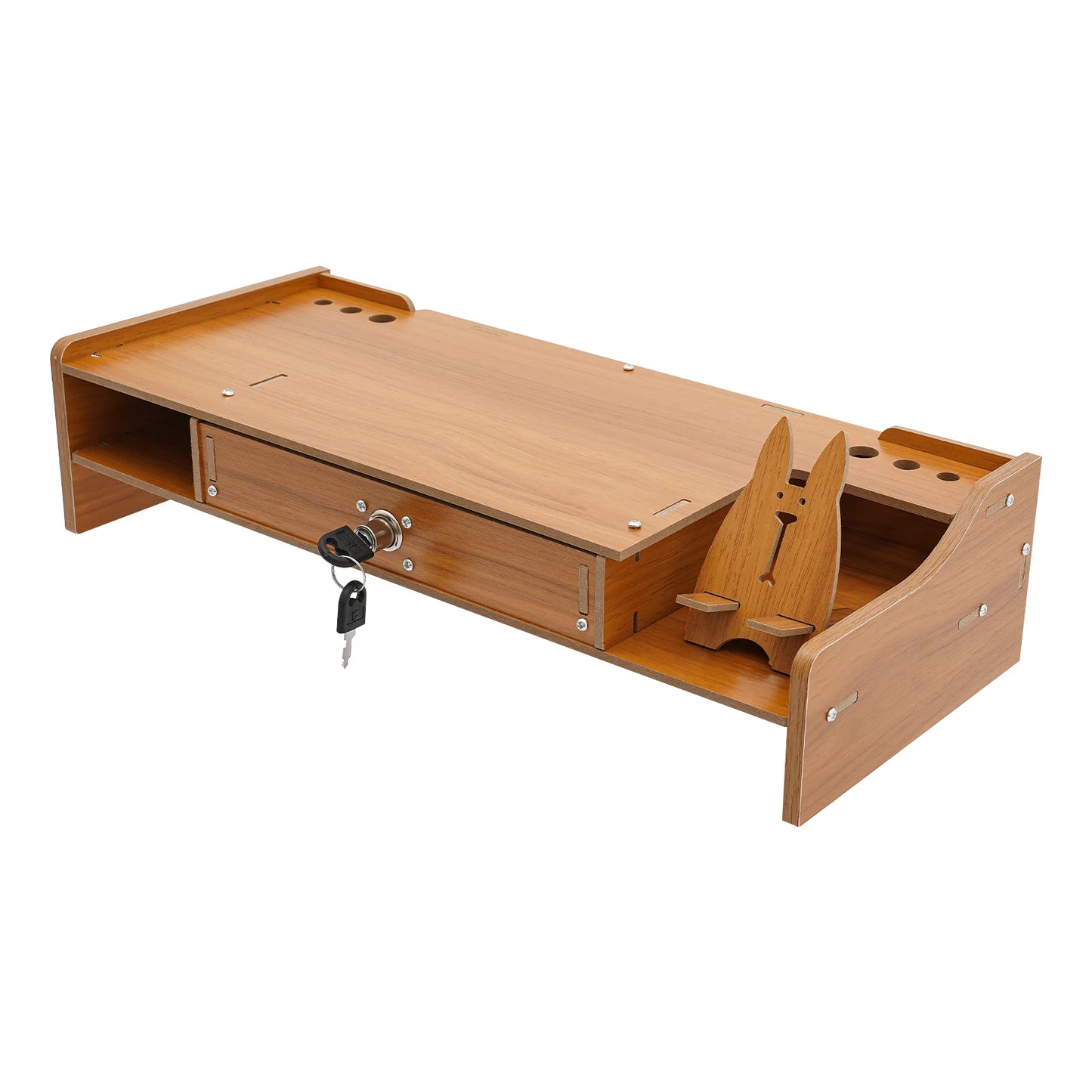 Wooden Desk Organizer Laptop Computer Monitor Stand