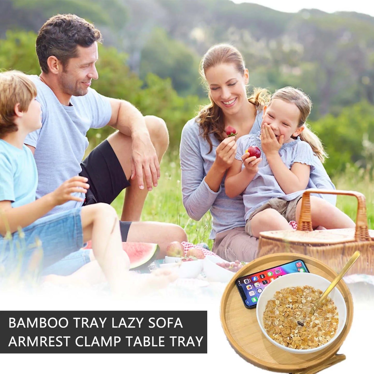 Sofa Armrest Clip-On Tray