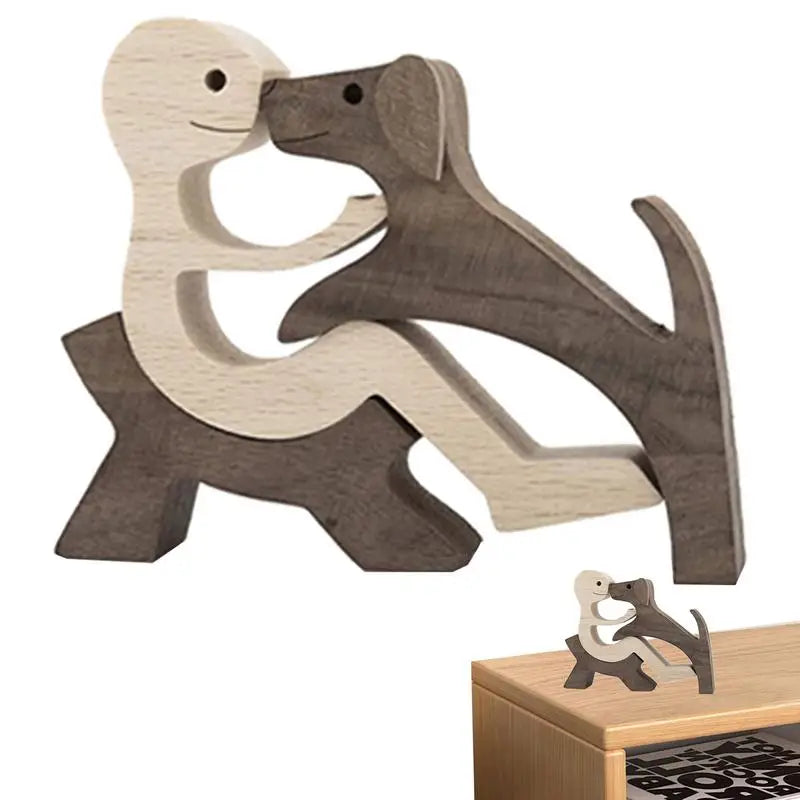 Wood Figurine of Dog/Human