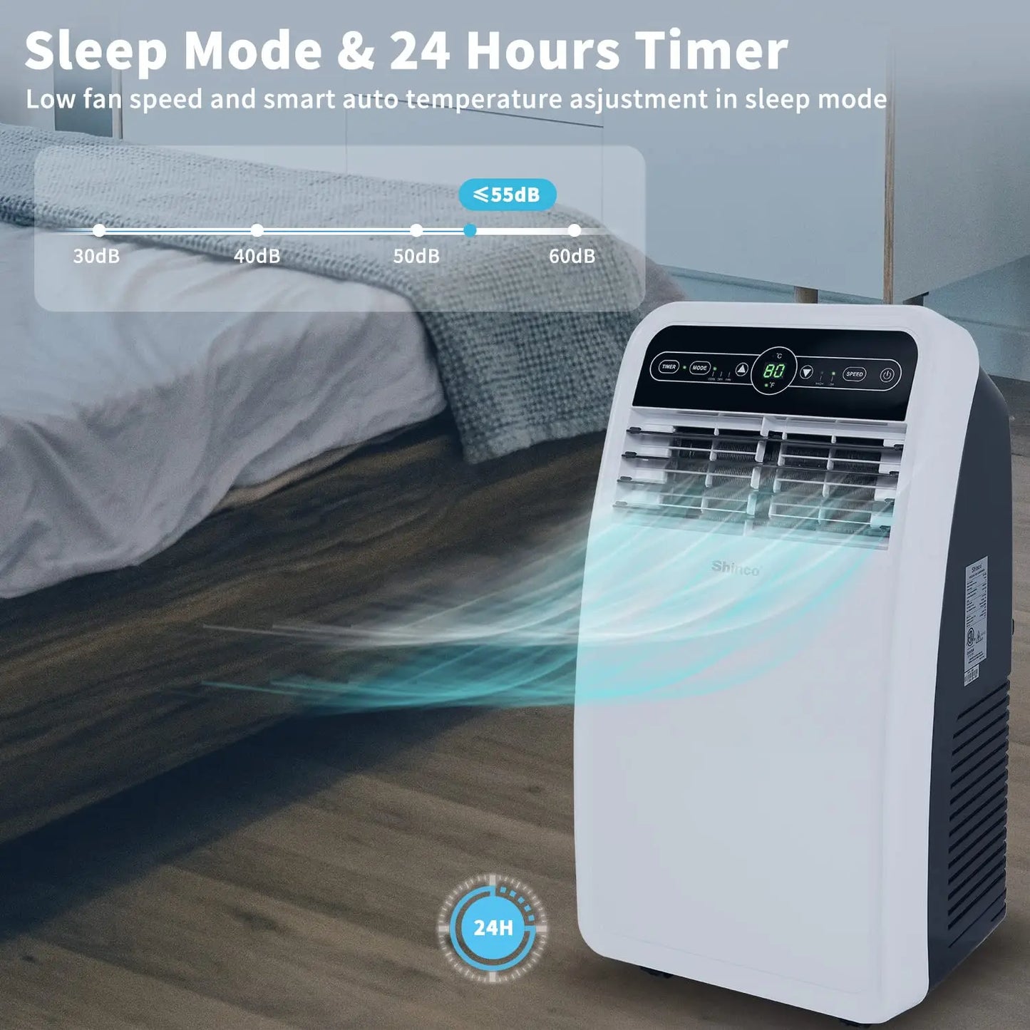 8K BTU Portable AC Unit with Dehumidifier