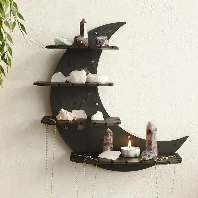 Wooden Wall-Mounted Crystal Display