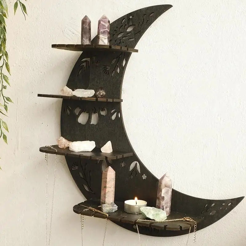 Wooden Wall-Mounted Crystal Display
