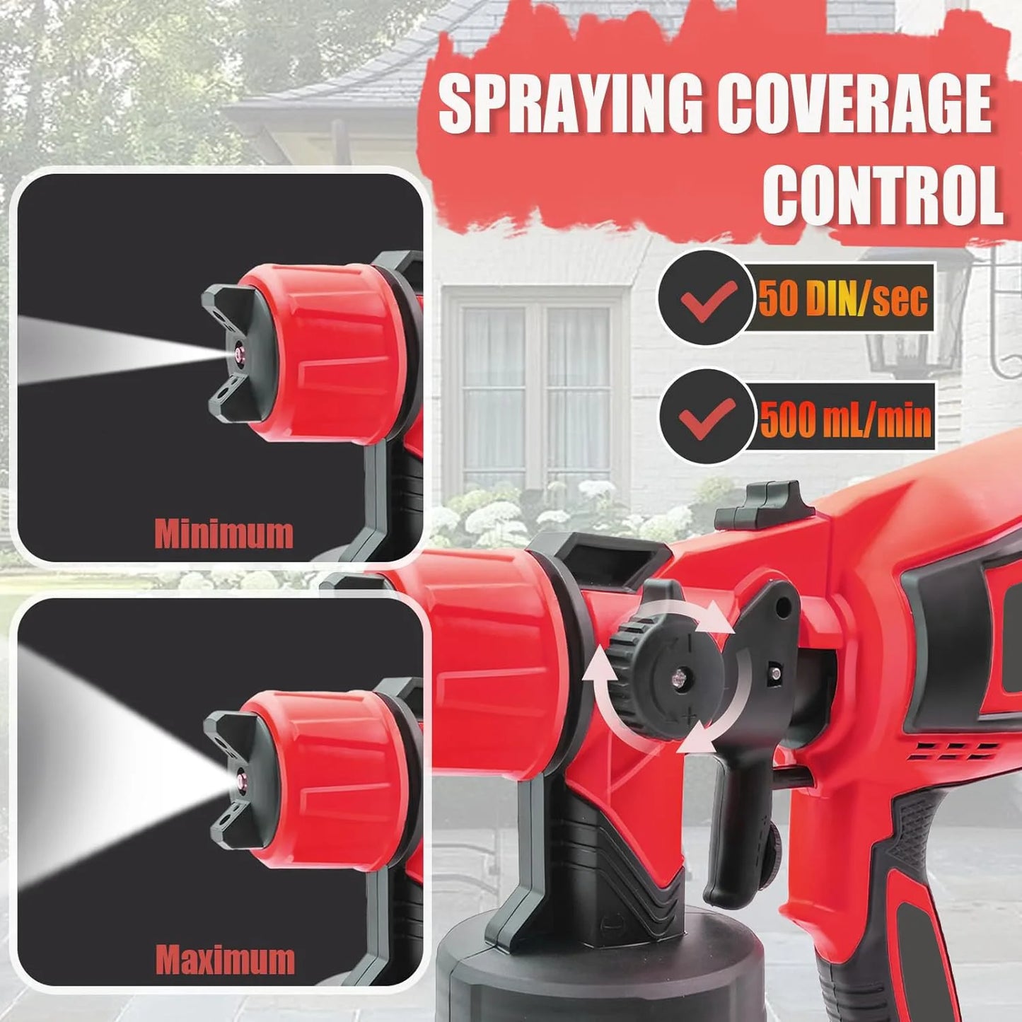 Cordless Paint Sprayer uses a Milwaukee 18V Battery (Not Included)