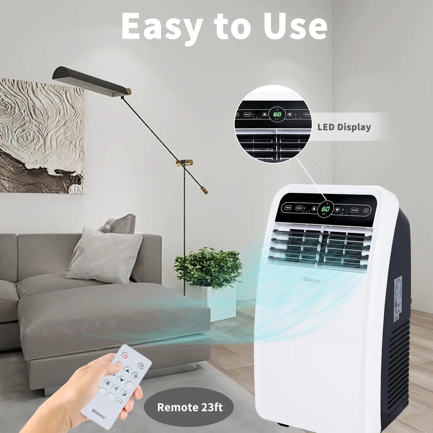 8K BTU Portable AC Unit with Dehumidifier