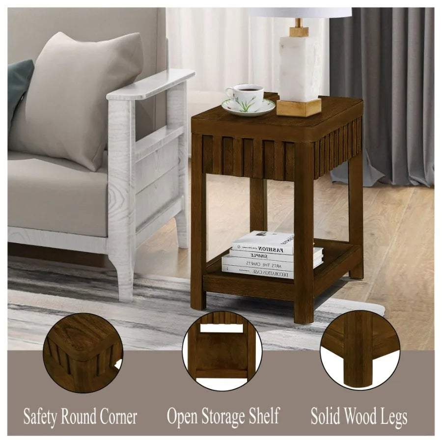 25'' Rectangular Farmhouse End Table