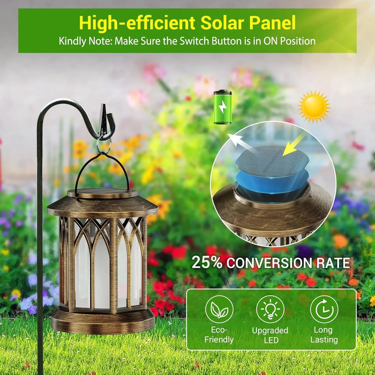 2 Pk Outdoor Solar Hanging Lights