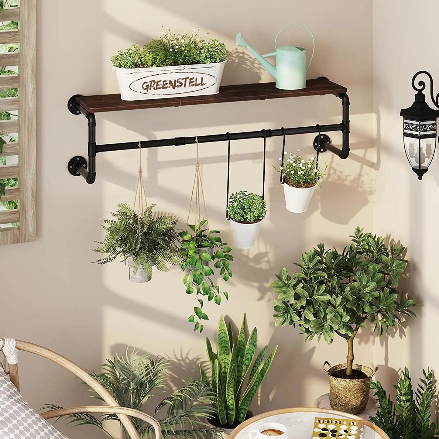 Wall Mounted Clothes Hanging with Shelf