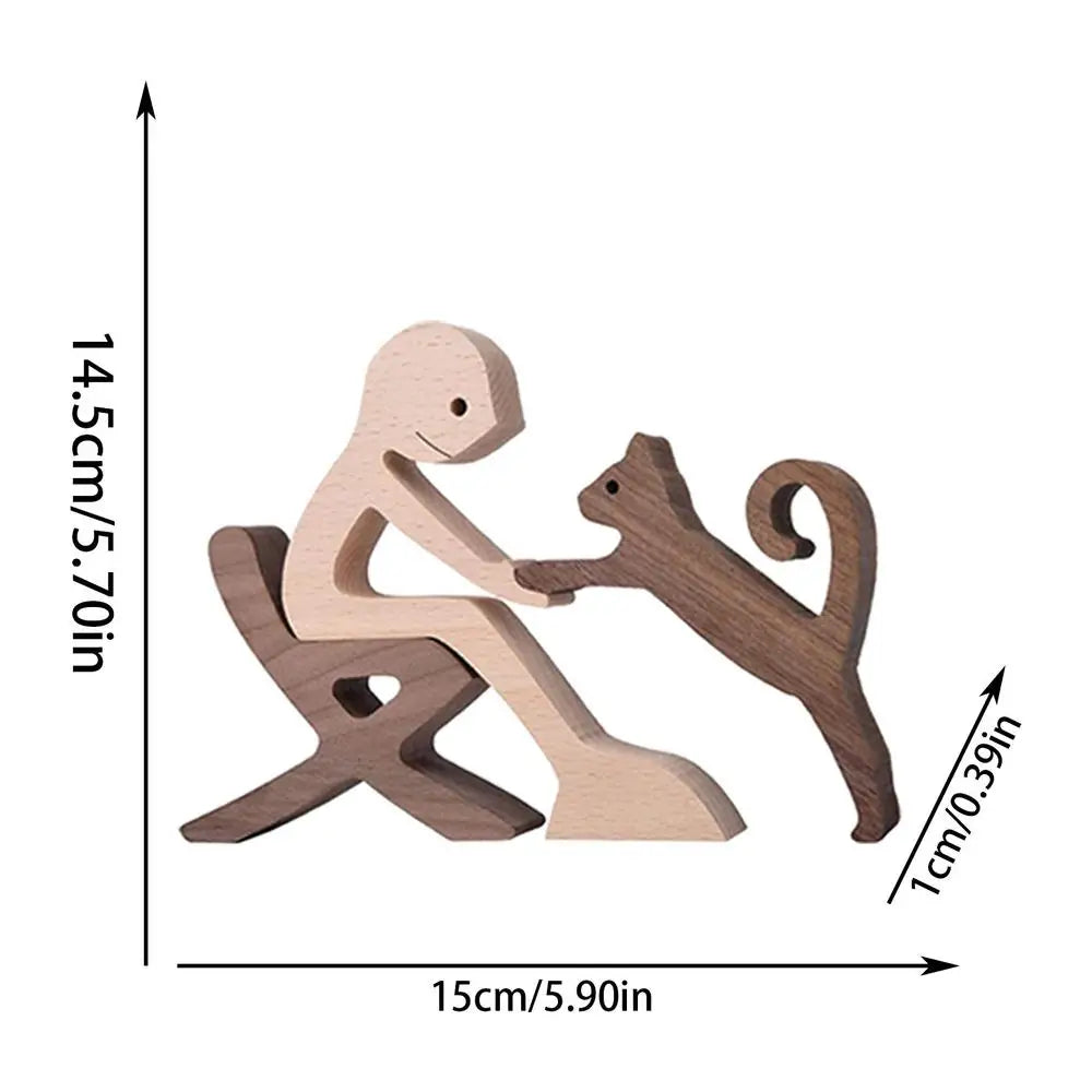 Wood Figurine of Dog/Human
