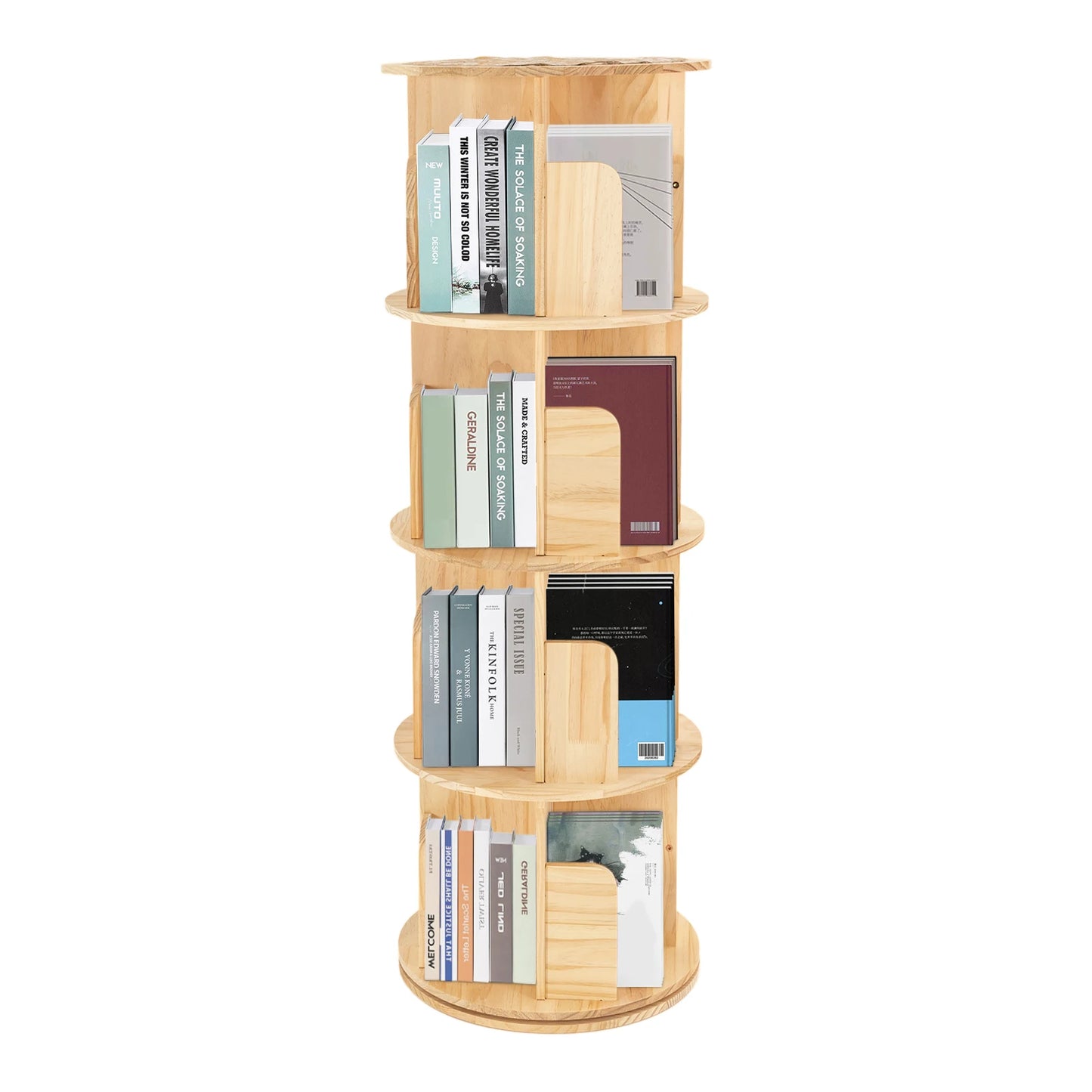 Rotating Bookshelf 360 Display 4 Tier