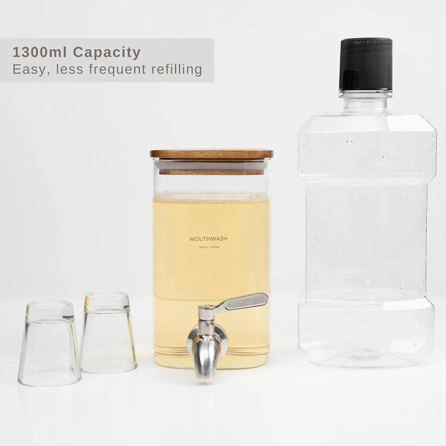Glass Mouthwash Dispenser for Bathroom