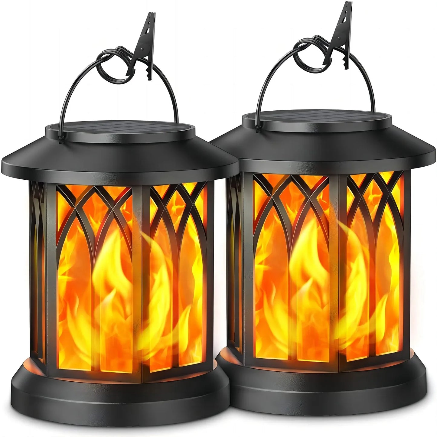 2 Pk Outdoor Solar Hanging Lights