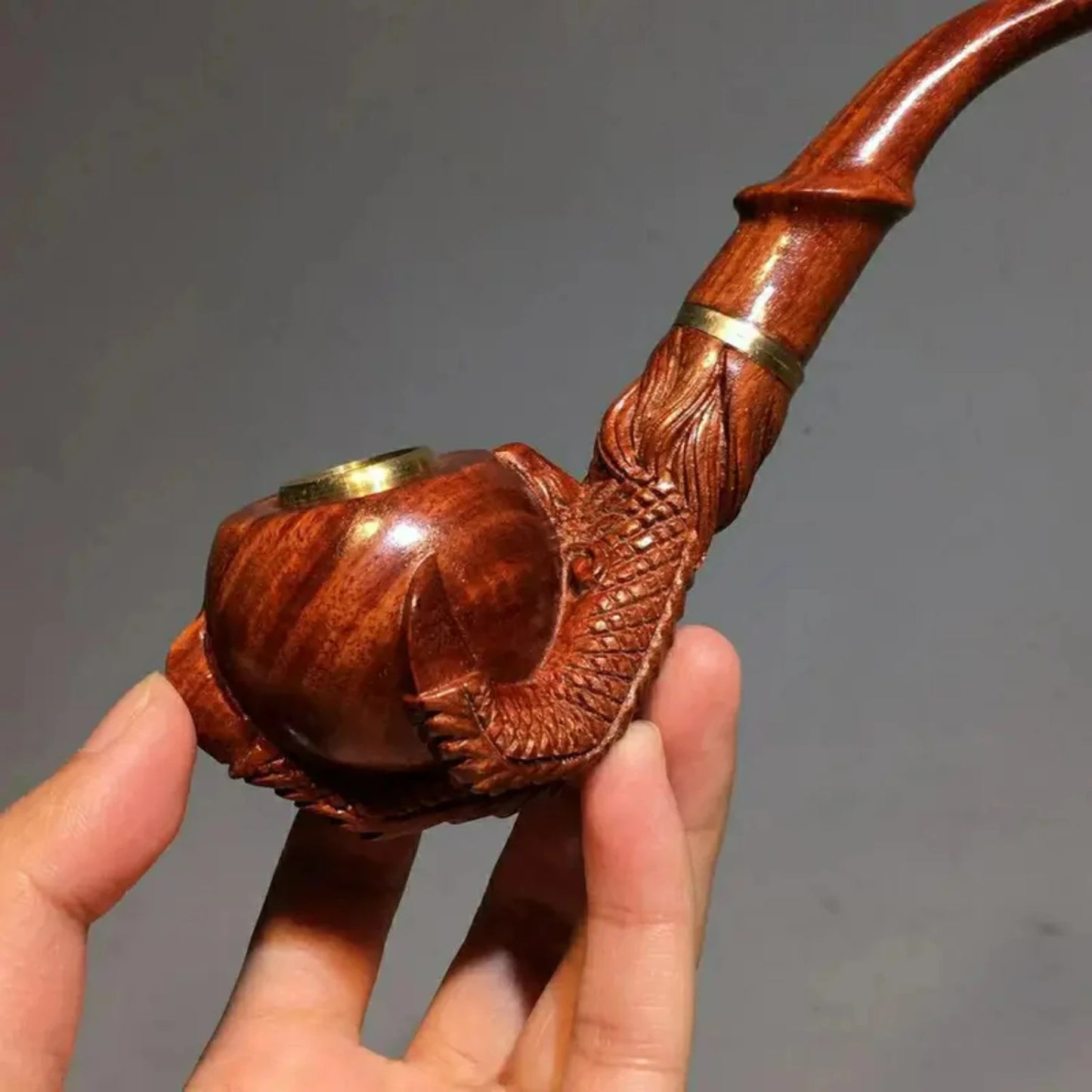 Exquisite solid wood tobacco pipe
