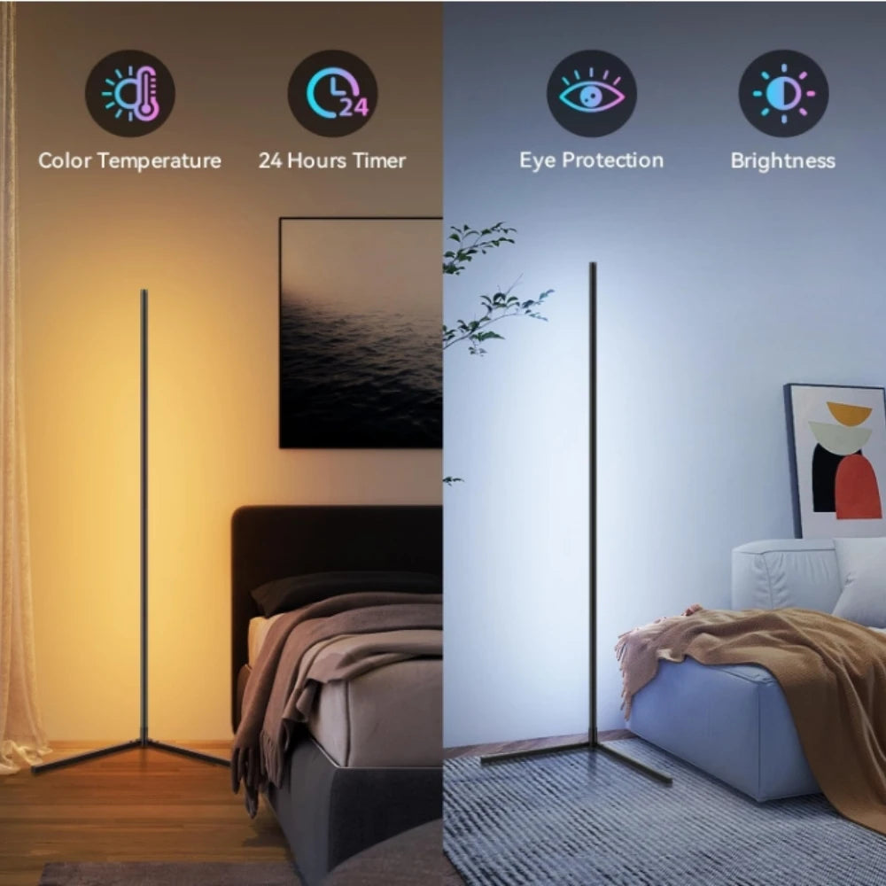 2 L-Shaped Corner Floor-To-Ceiling Atmosphere Lights