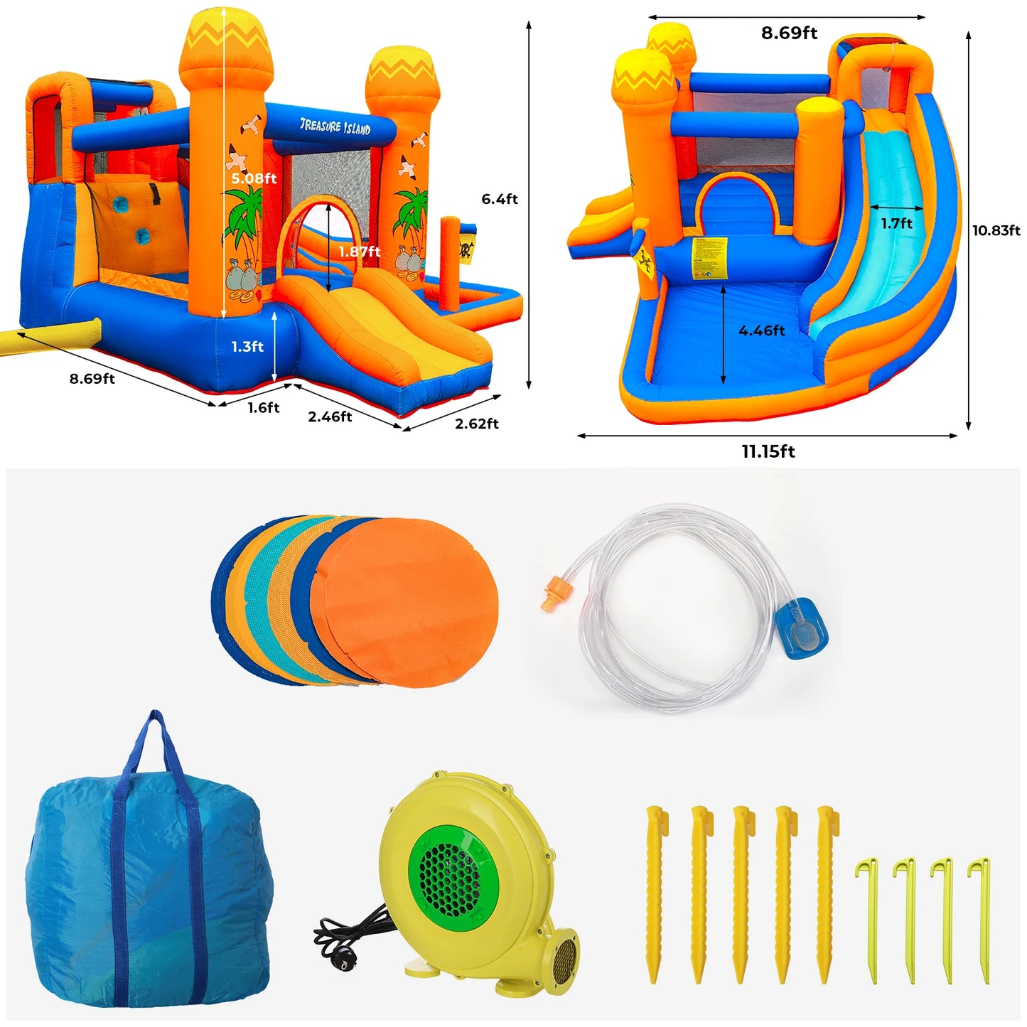 Inflatable Bounce House with Water Slide