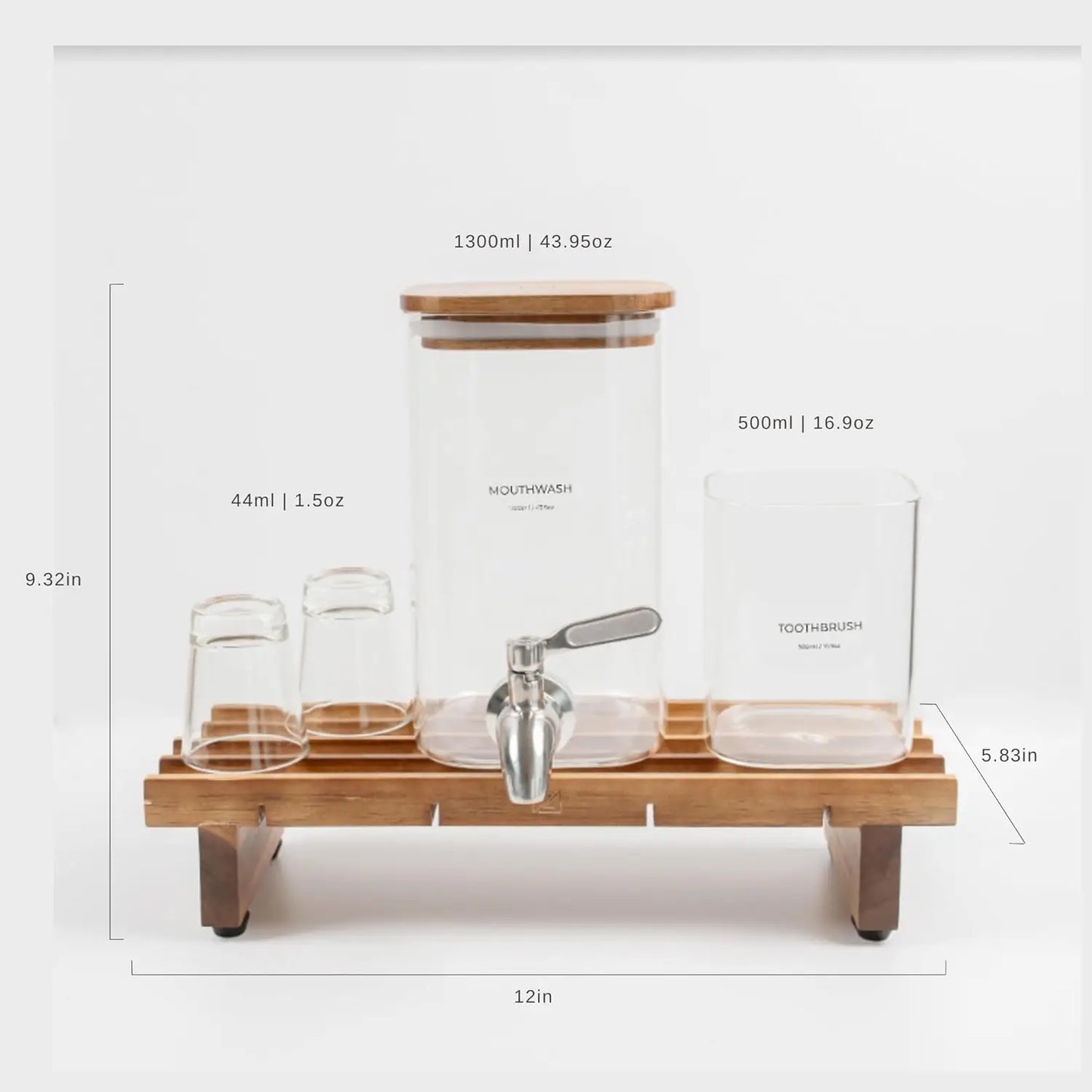 Glass Mouthwash Dispenser for Bathroom