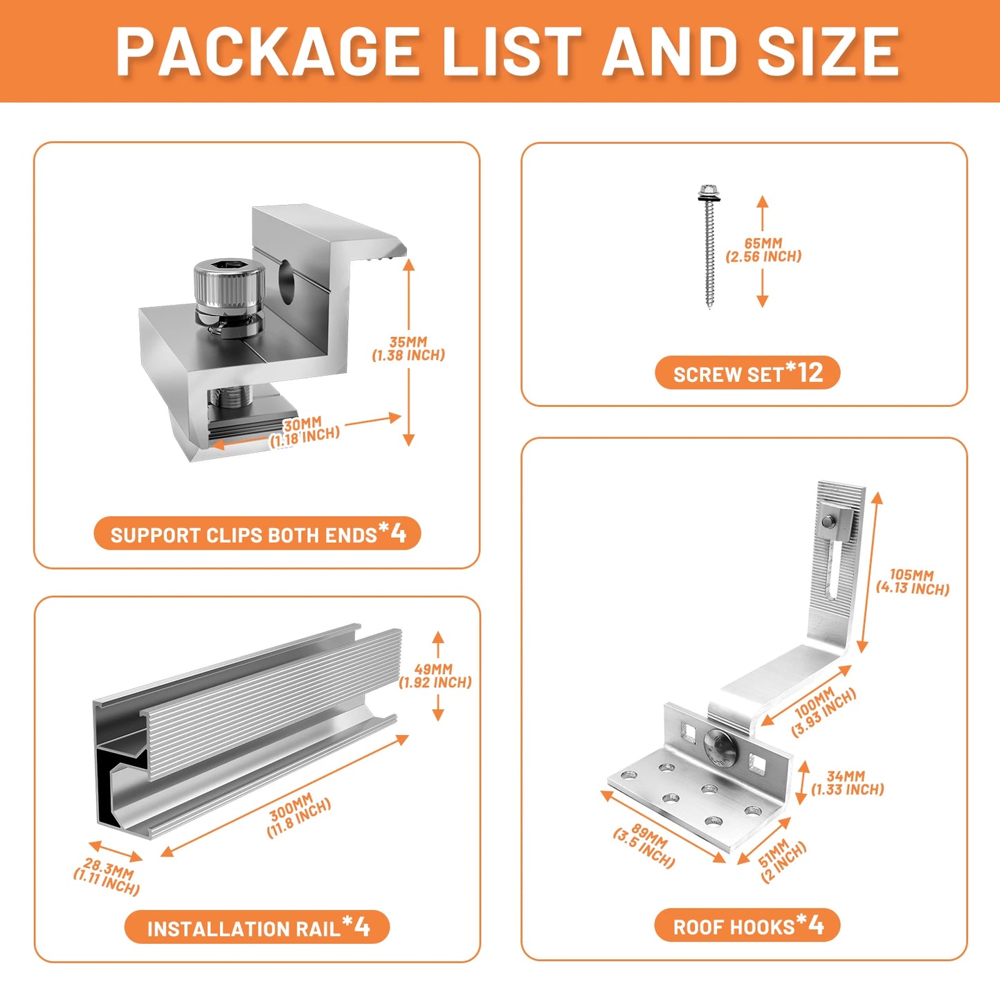 300 mm Aluminum Mounting Rail