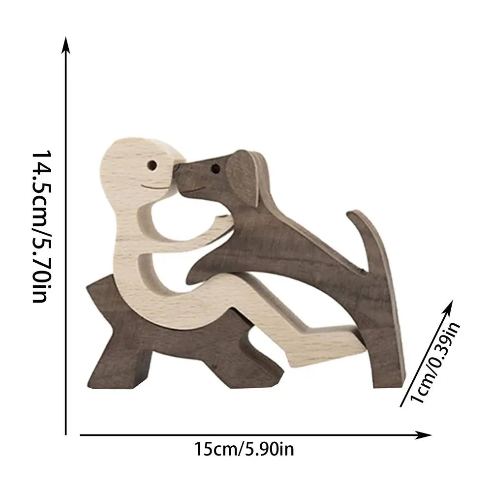 Wood Figurine of Dog/Human