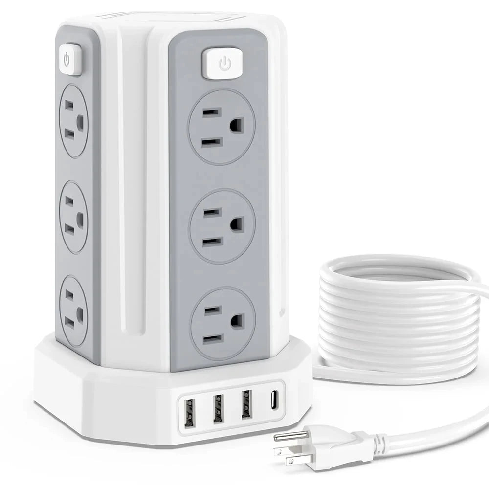 Power Strip Tower with 10ft Cord