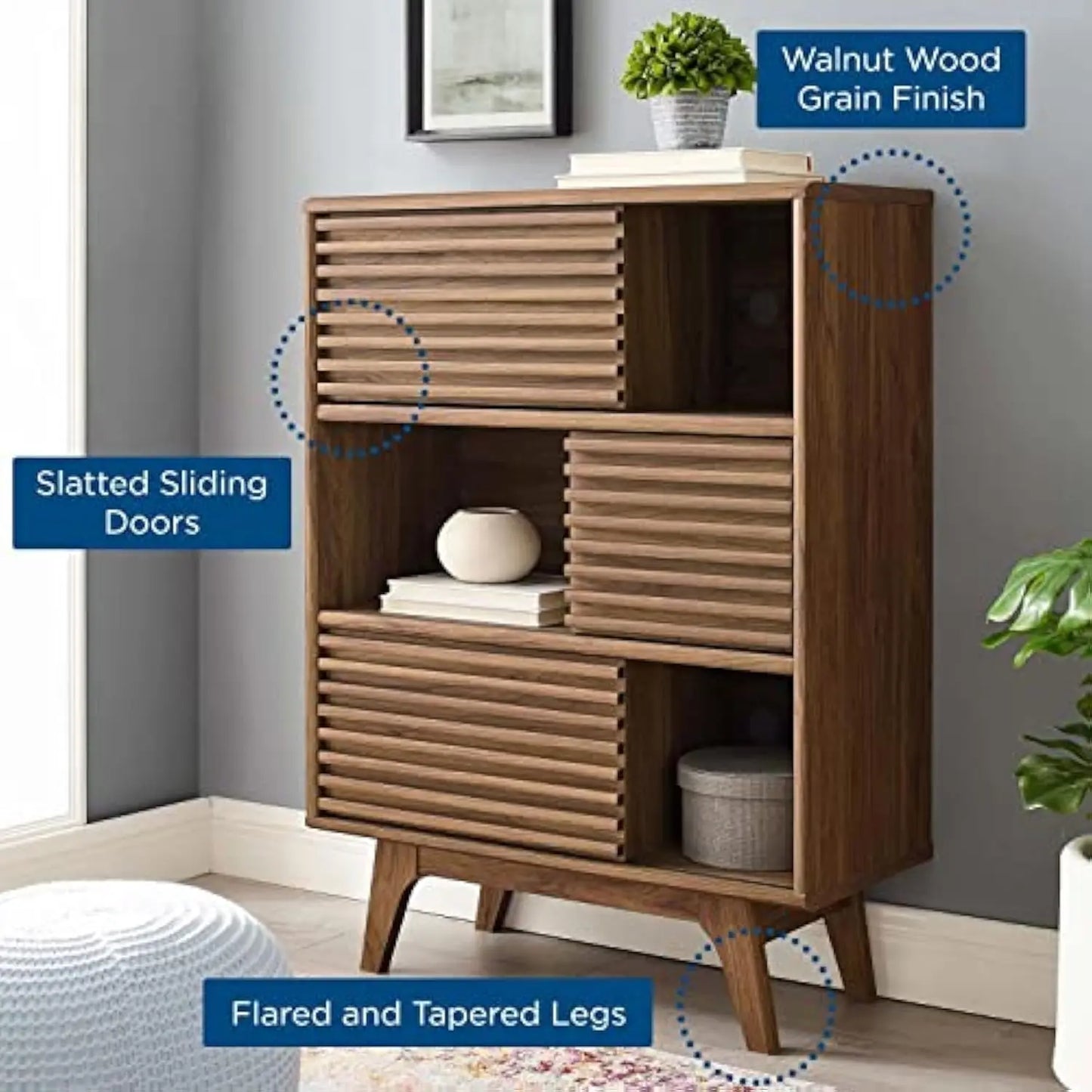 Three Tier Display Storage Cabinet