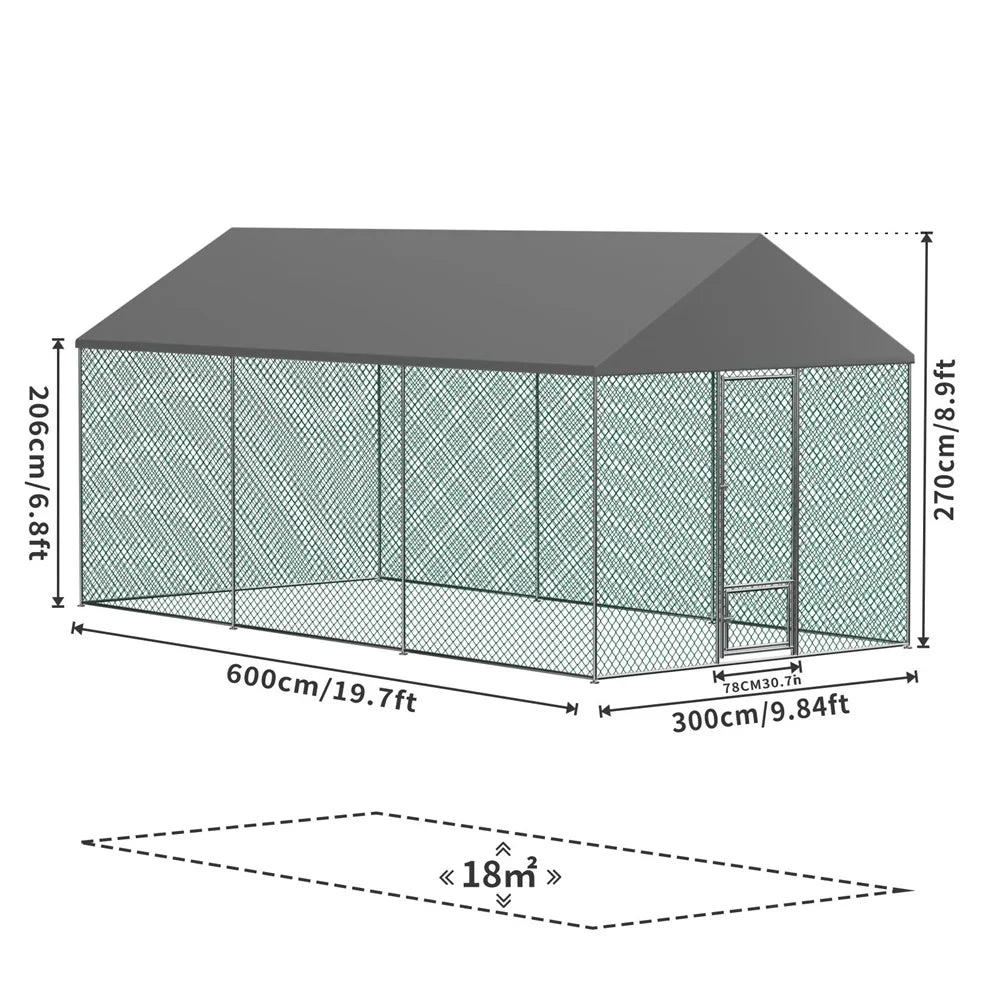 Metal Walk-In Chicken Coop Run Cage
