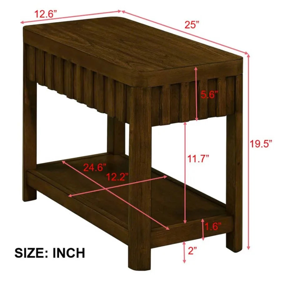 25'' Rectangular Farmhouse End Table