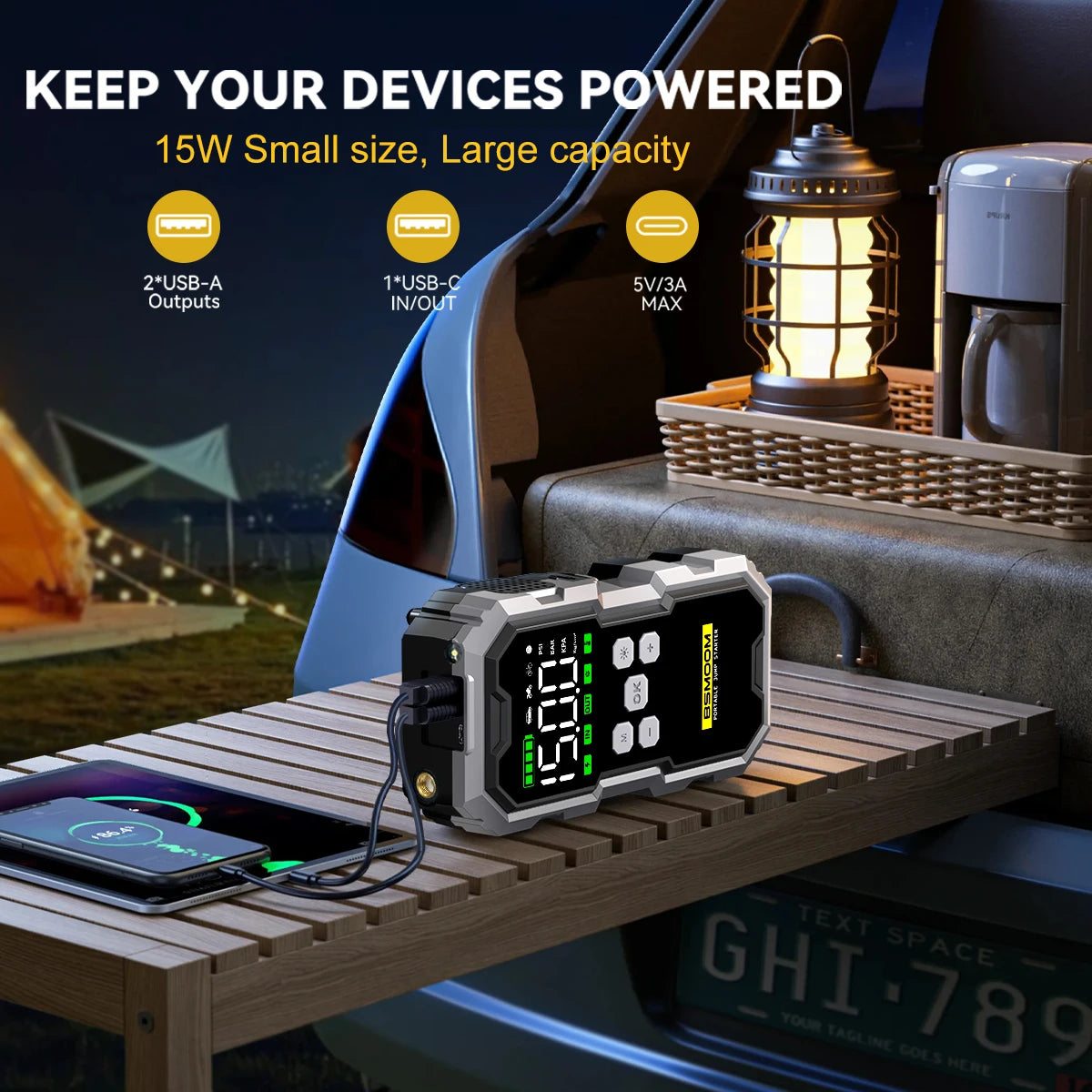 7000A Car Jump Starter and Accessories