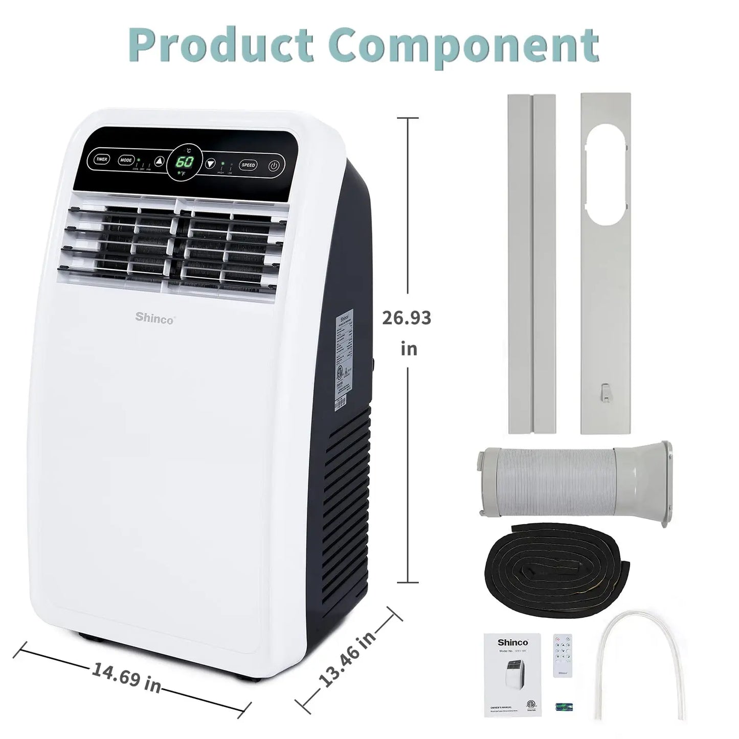 8K BTU Portable AC Unit with Dehumidifier
