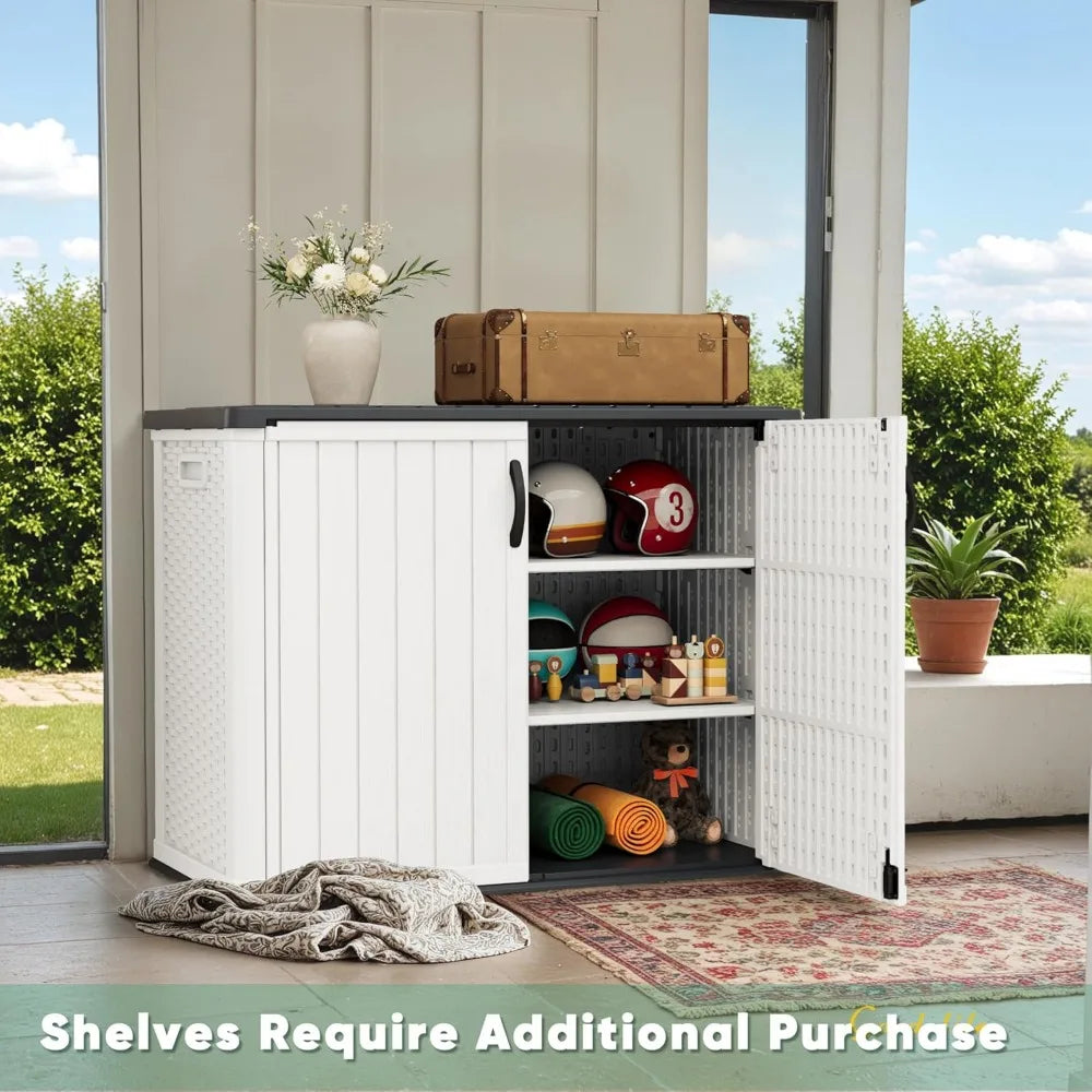 Outdoor Storage Cabinet Lockable Doors