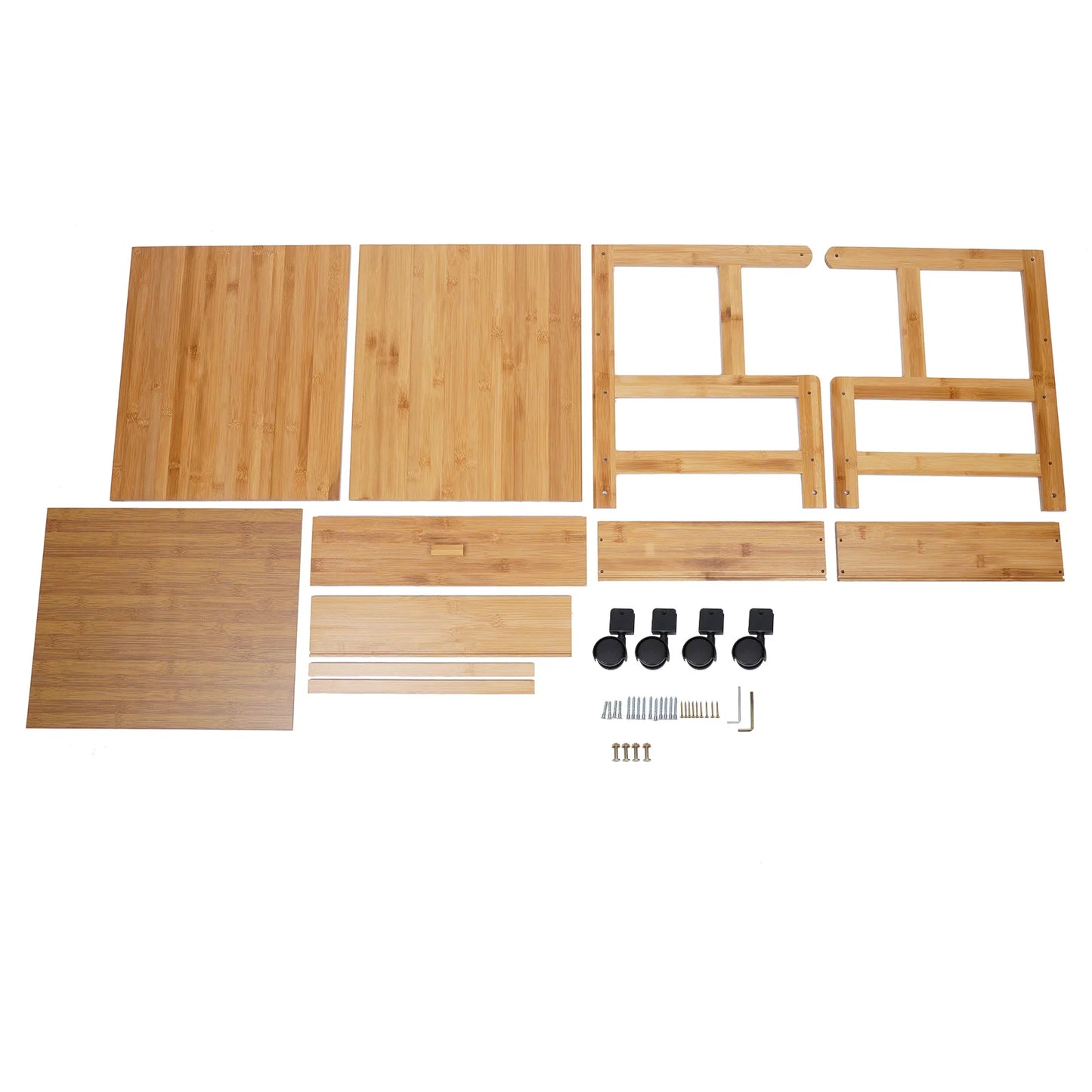 2-Tier Wood Printer Stand with Wheels