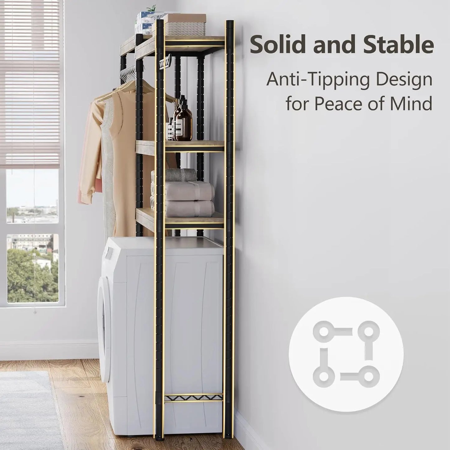 5-Tier Washer and Dryer Storage Shelf