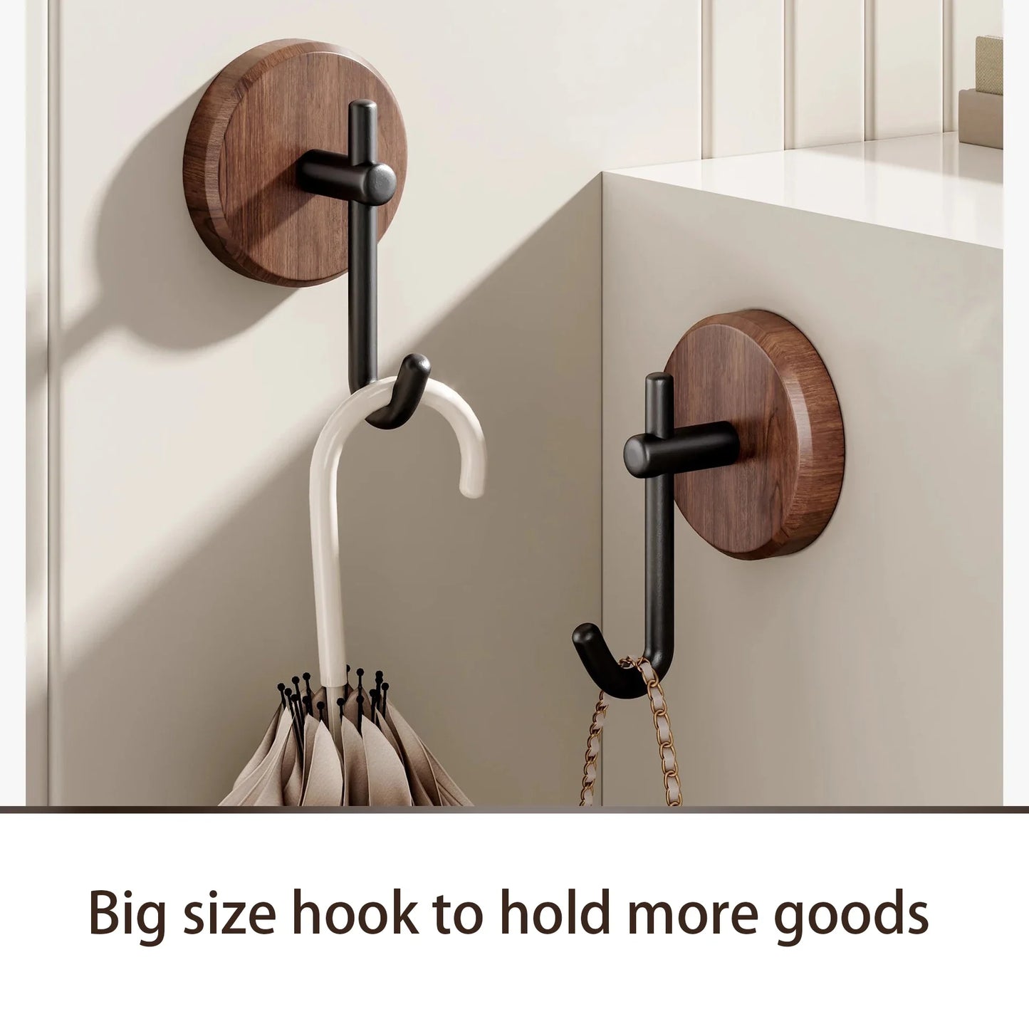 Adhesive Wood Wall Hooks