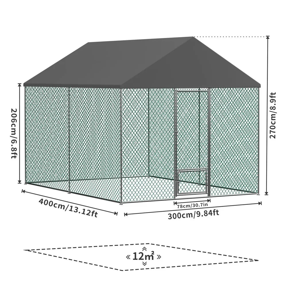 Metal Walk-In Chicken Coop Run Cage